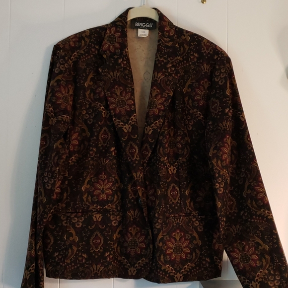 Briggs New York Vintage Print One Button Blazer - Picture 1 of 7